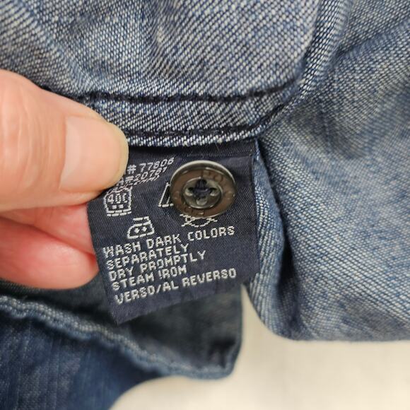 Polo Ralph Lauren denim men's shirt preppy traditional casual dark Medium - Picture 8 of 9